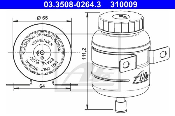1 Ausgleichsbehälter Bremsflüssigkeit ATE 03.3508-0255.3 passend für